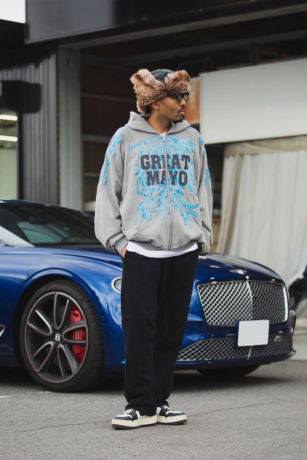 GREAT MAYO THUNDER EMBROIDERY ZIP UP HOODIE