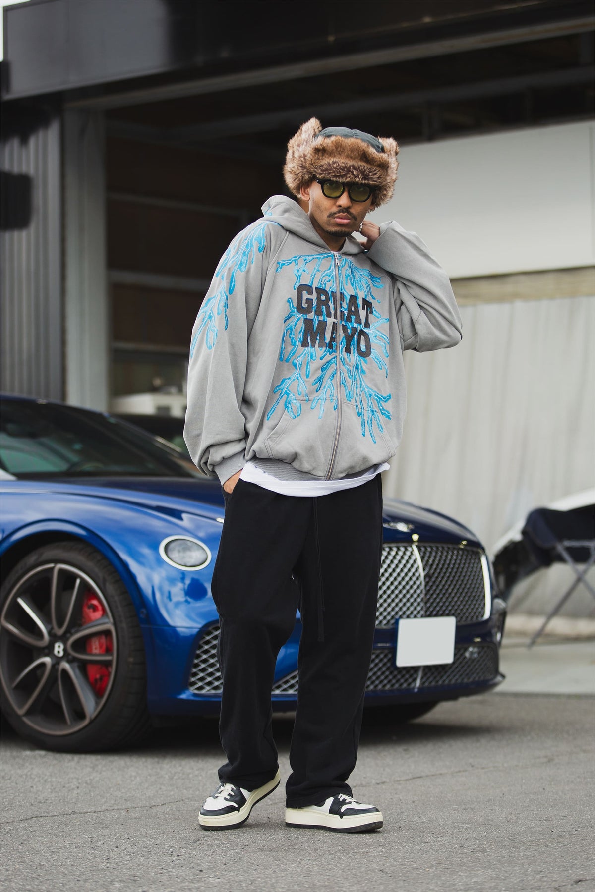 GREAT MAYO THUNDER EMBROIDERY ZIP UP HOODIE