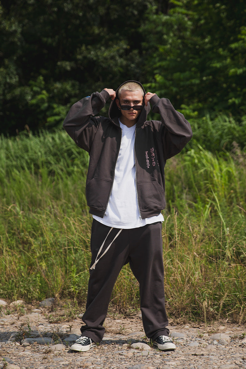 FORGET ME NOT EMBROIDERY ZIPUP HOODIE