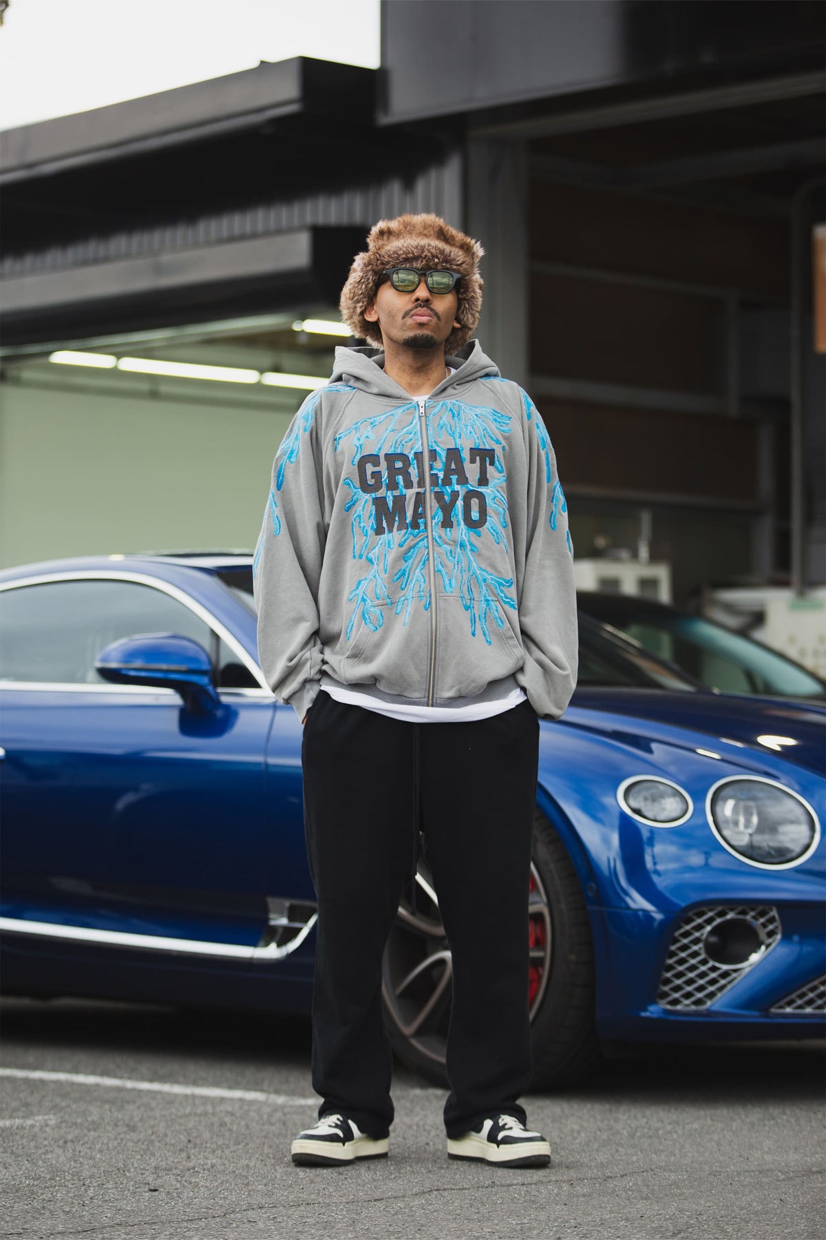GREAT MAYO THUNDER EMBROIDERY ZIP UP HOODIE