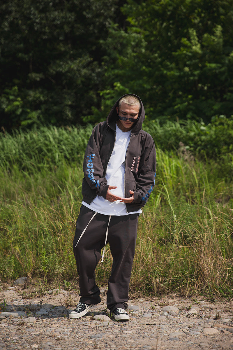 FORGET ME NOT EMBROIDERY ZIPUP HOODIE