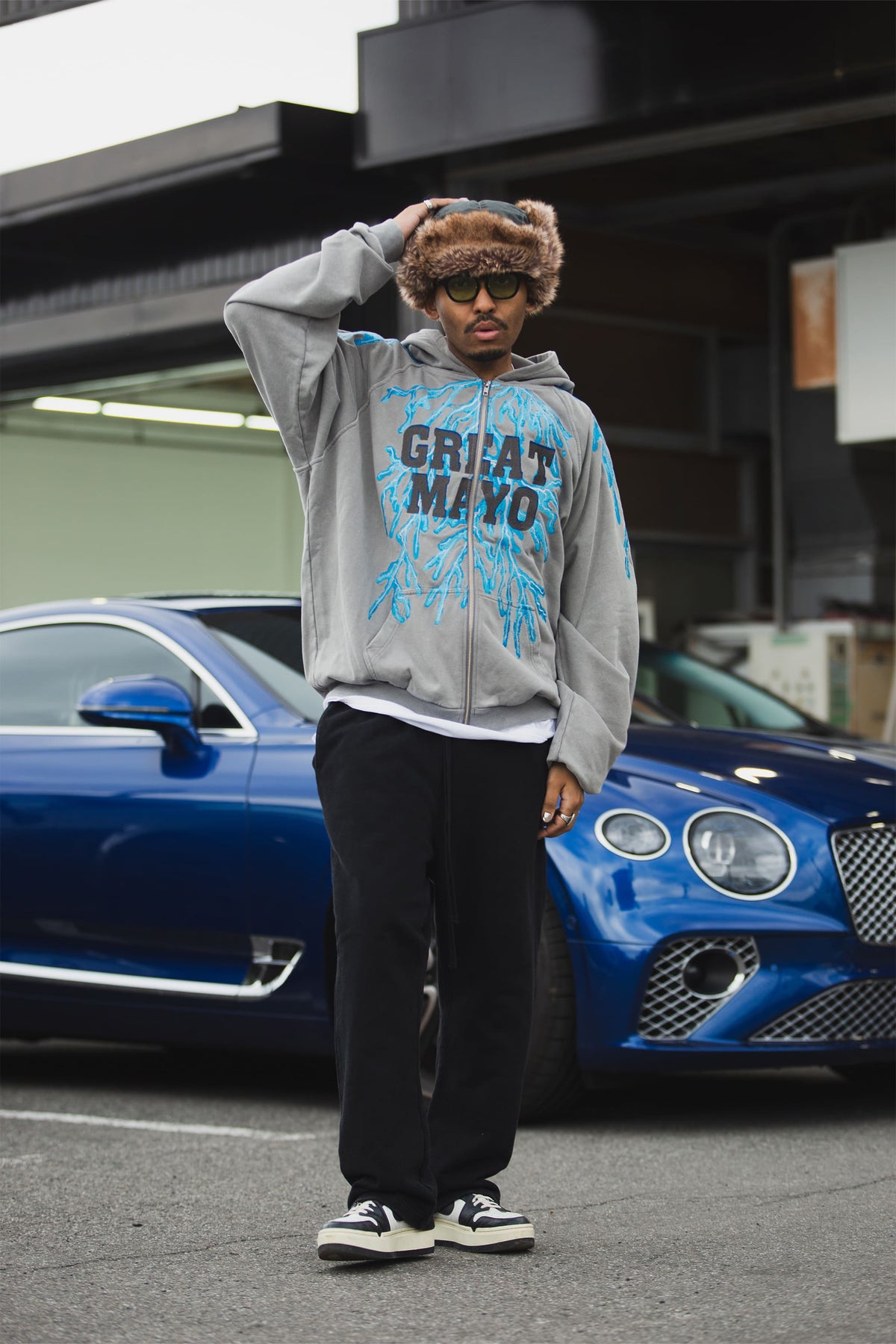 GREAT MAYO THUNDER EMBROIDERY ZIP UP HOODIE