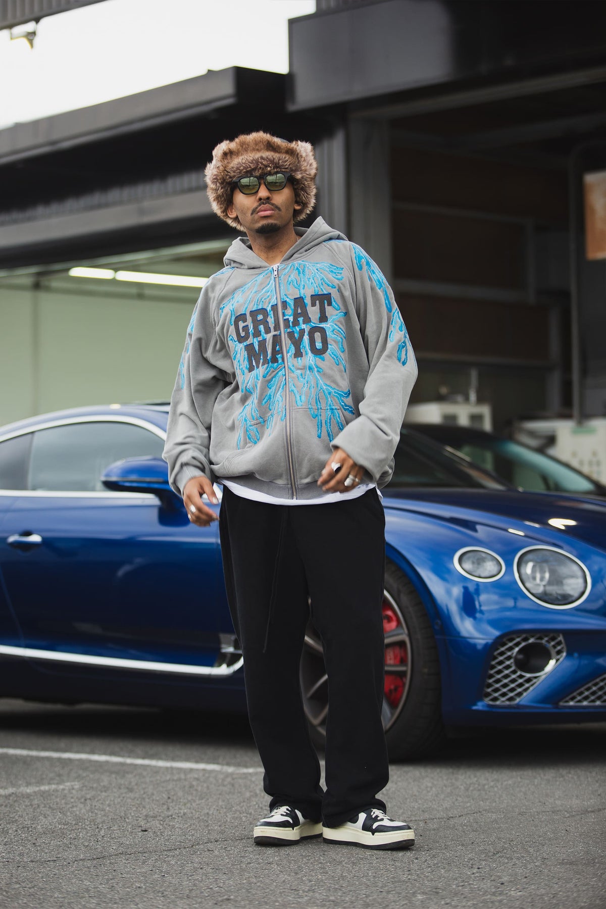 GREAT MAYO THUNDER EMBROIDERY ZIP UP HOODIE