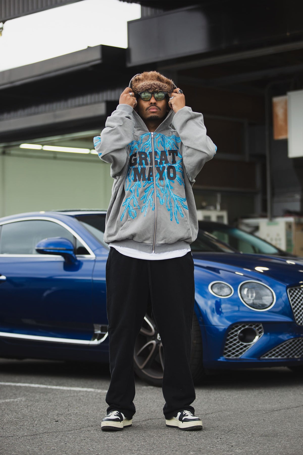 GREAT MAYO THUNDER EMBROIDERY ZIP UP HOODIE