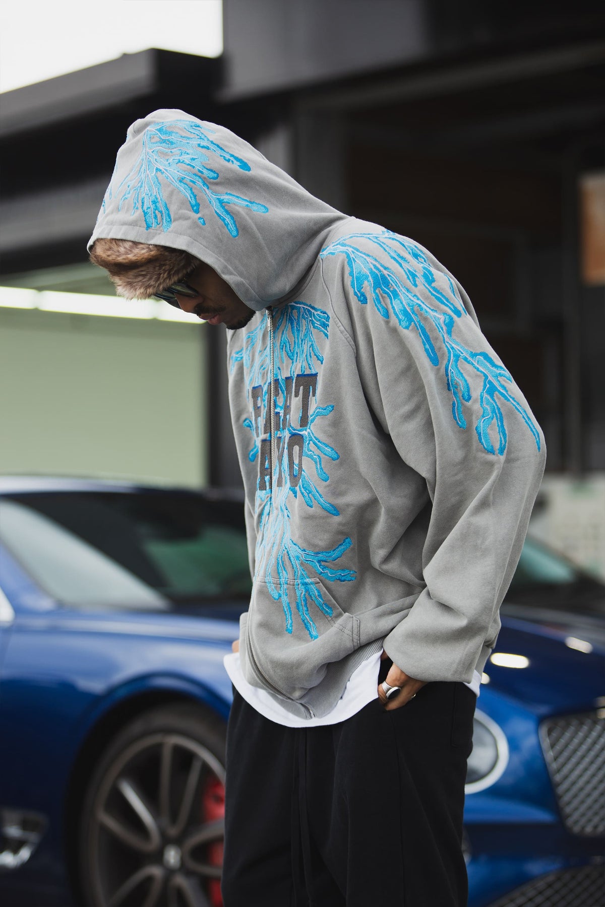 GREAT MAYO THUNDER EMBROIDERY ZIP UP HOODIE
