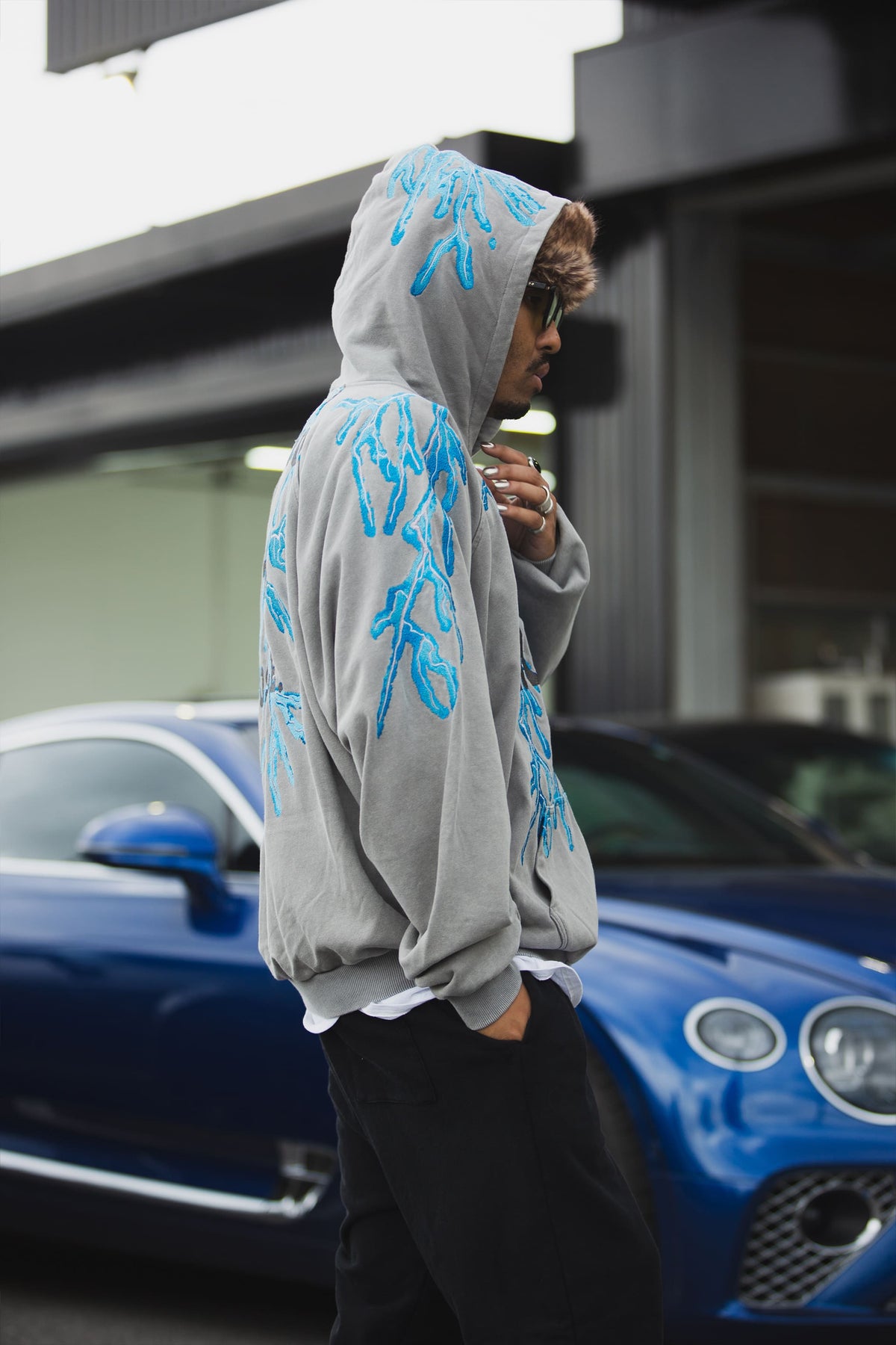 GREAT MAYO THUNDER EMBROIDERY ZIP UP HOODIE