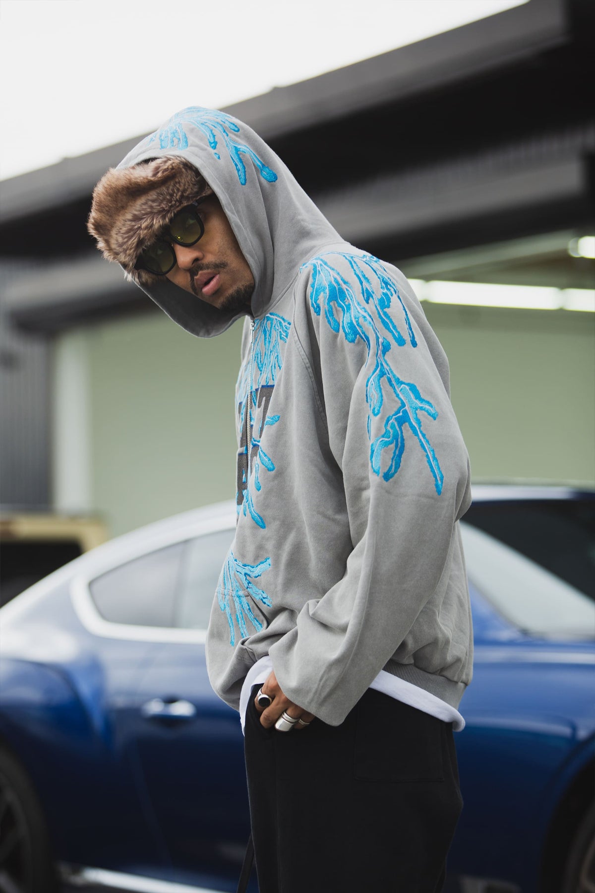 GREAT MAYO THUNDER EMBROIDERY ZIP UP HOODIE
