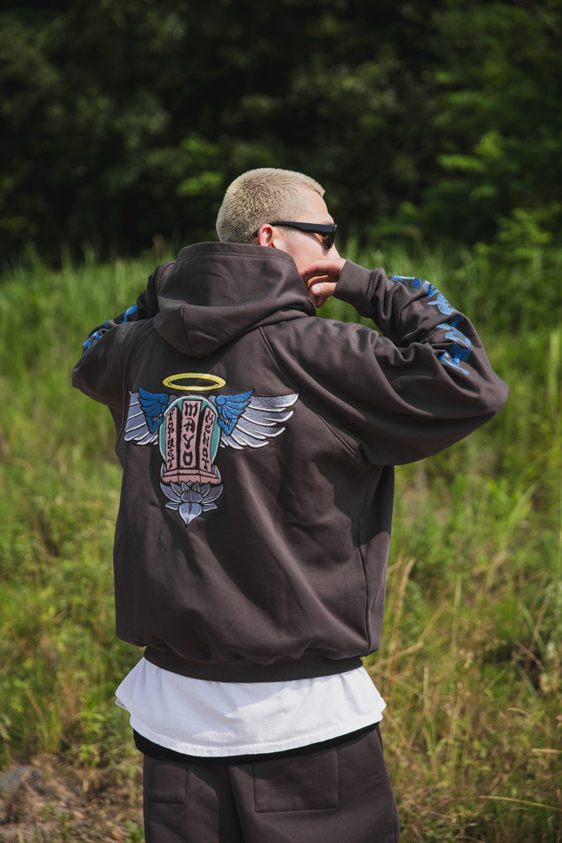 FORGET ME NOT EMBROIDERY ZIPUP HOODIE