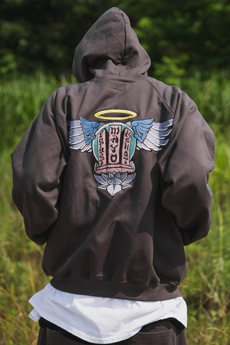 FORGET ME NOT EMBROIDERY ZIPUP HOODIE