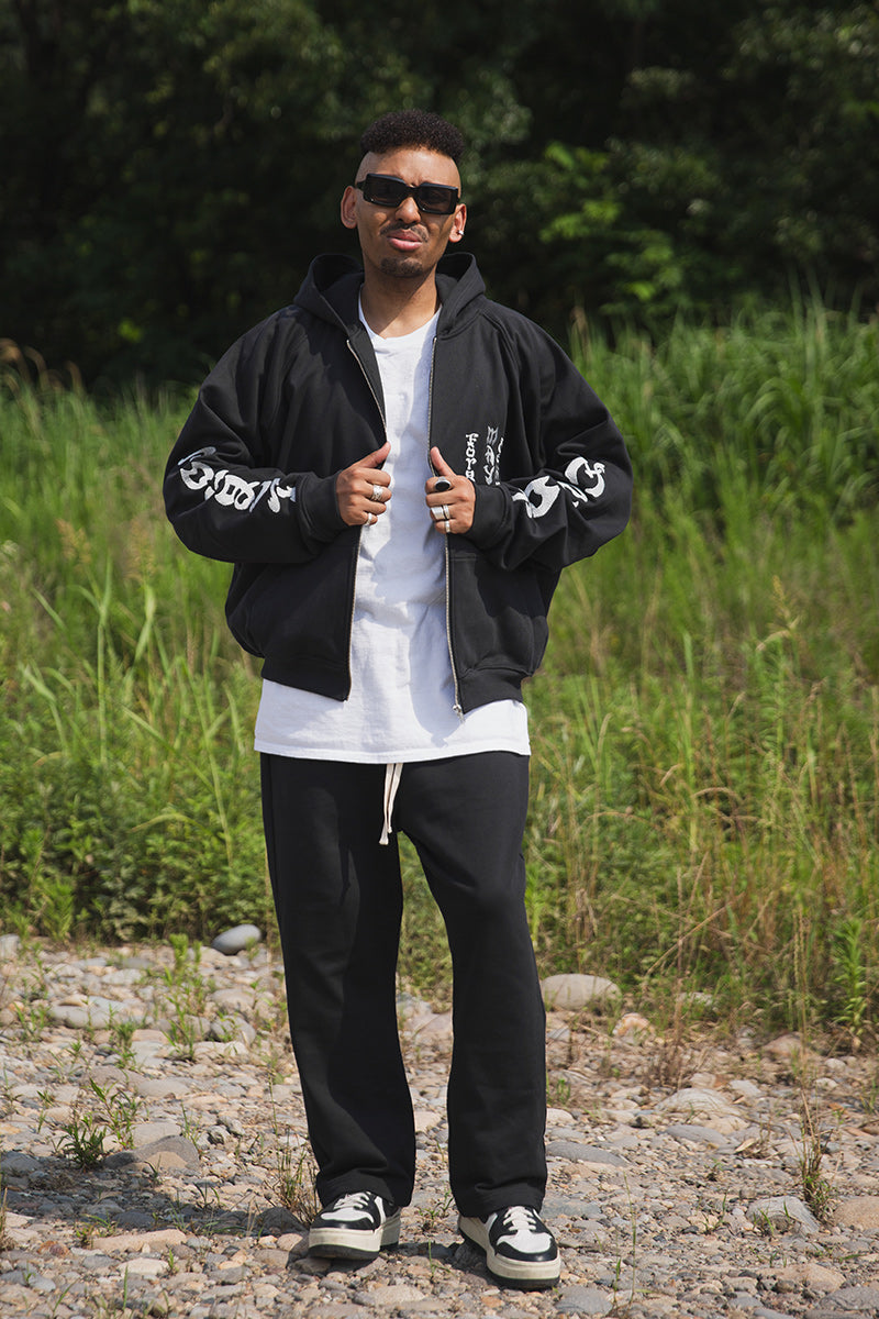 FORGET ME NOT EMBROIDERY ZIPUP HOODIE