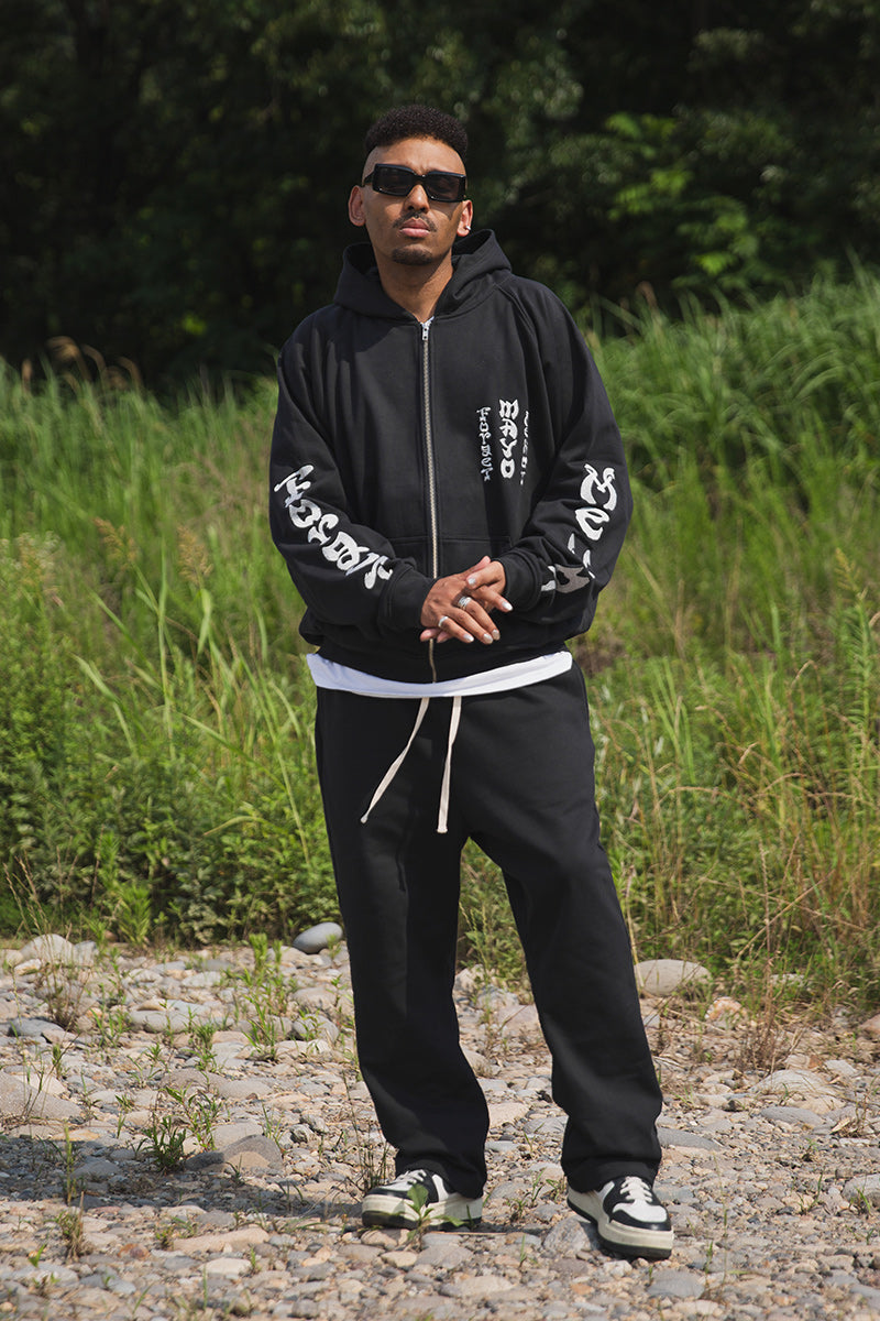 FORGET ME NOT EMBROIDERY ZIPUP HOODIE