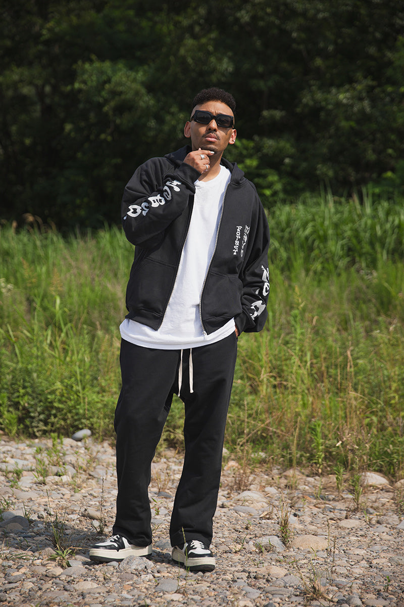 FORGET ME NOT EMBROIDERY ZIPUP HOODIE