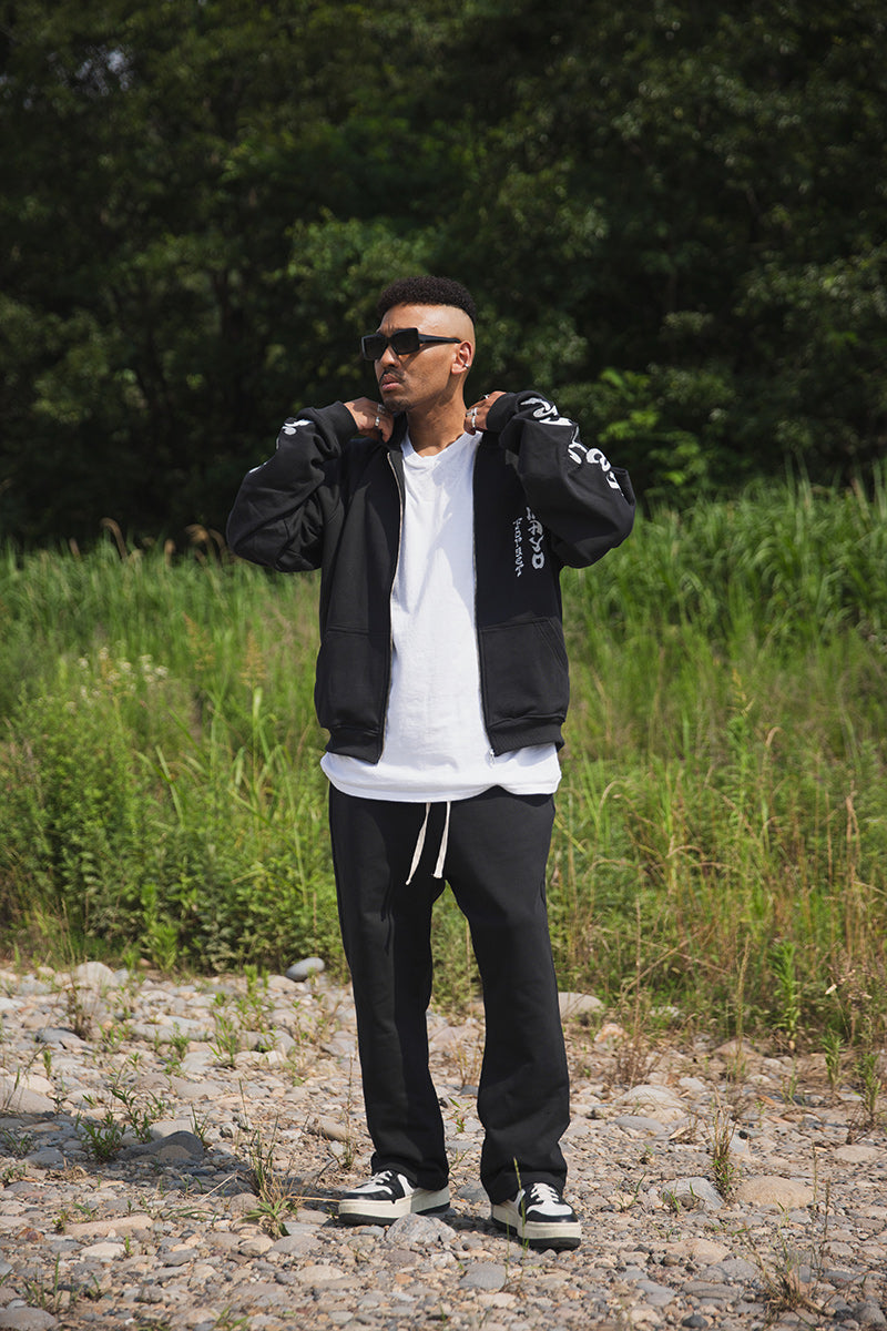 FORGET ME NOT EMBROIDERY ZIPUP HOODIE