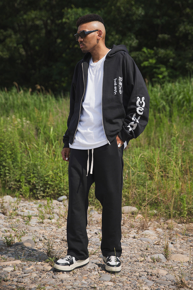 FORGET ME NOT EMBROIDERY ZIPUP HOODIE