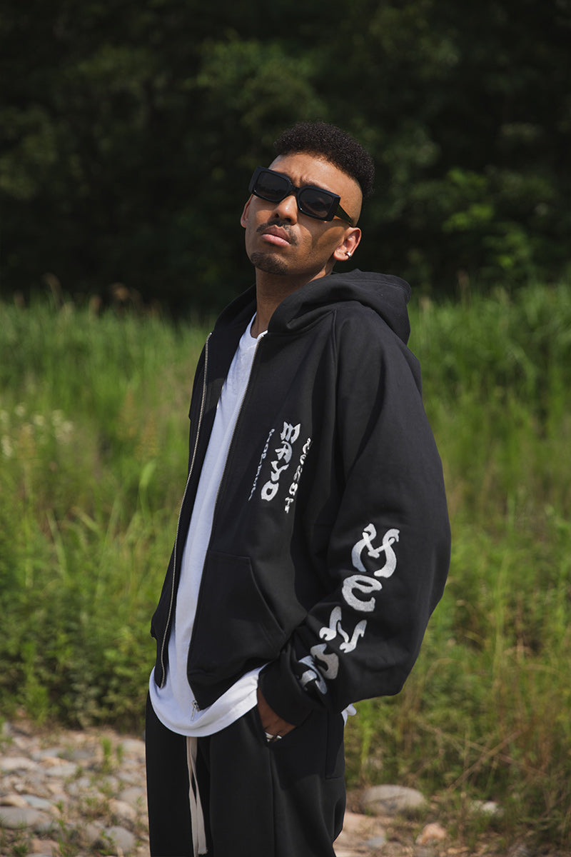 FORGET ME NOT EMBROIDERY ZIPUP HOODIE