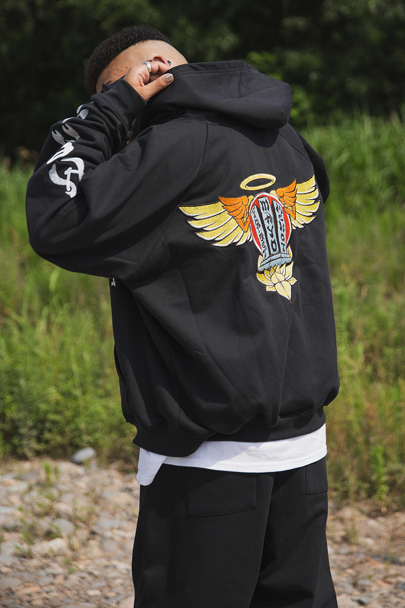 FORGET ME NOT EMBROIDERY ZIPUP HOODIE