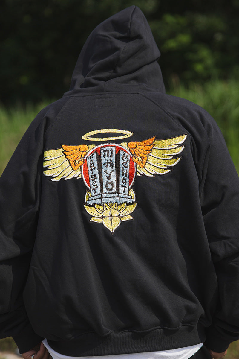 FORGET ME NOT EMBROIDERY ZIPUP HOODIE