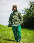 MAYO CROSS BONES EMBROIDERY NYLON MOUNTAIN PARKA - GREEN