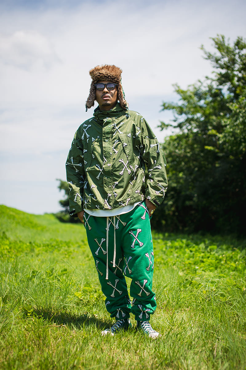 MAYO CROSS BONES EMBROIDERY NYLON MOUNTAIN PARKA - GREEN