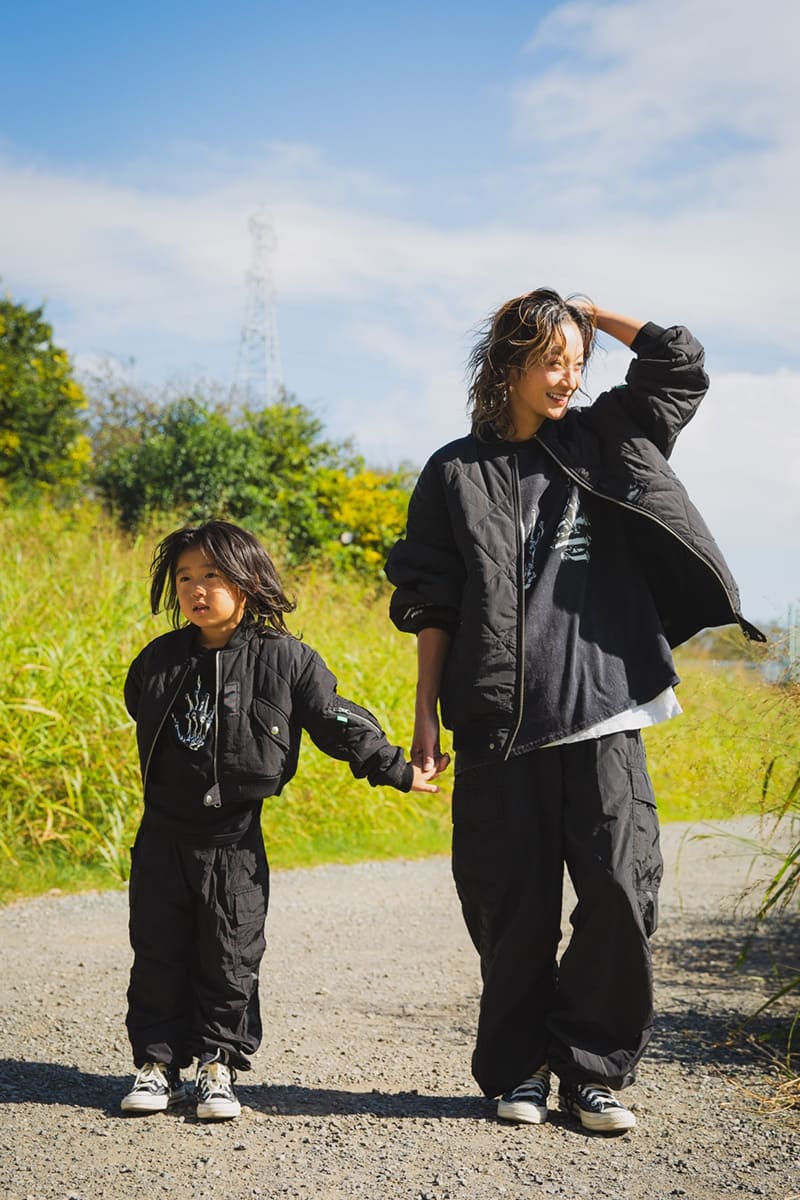 【KIDS】FGMN MAYO EMBROIDERY NYLON CARGO PANTS - BLACK