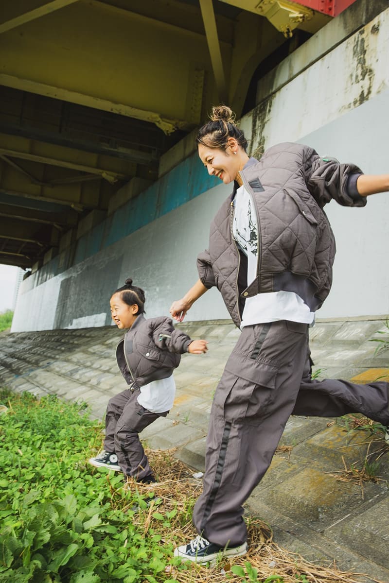 【KIDS】FGMN MAYO EMBROIDERY NYLON CARGO PANTS - CHARCOAL