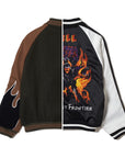 MAYO FIRE Embroidery Reversible Souvenir Jacket - OLIVE × BLACK