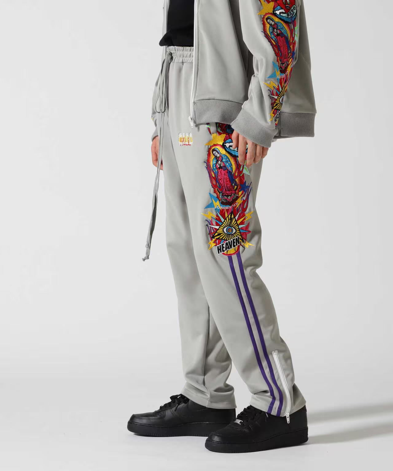 MAYO CHAOS EMBROIDERY Track Pants - GRAY