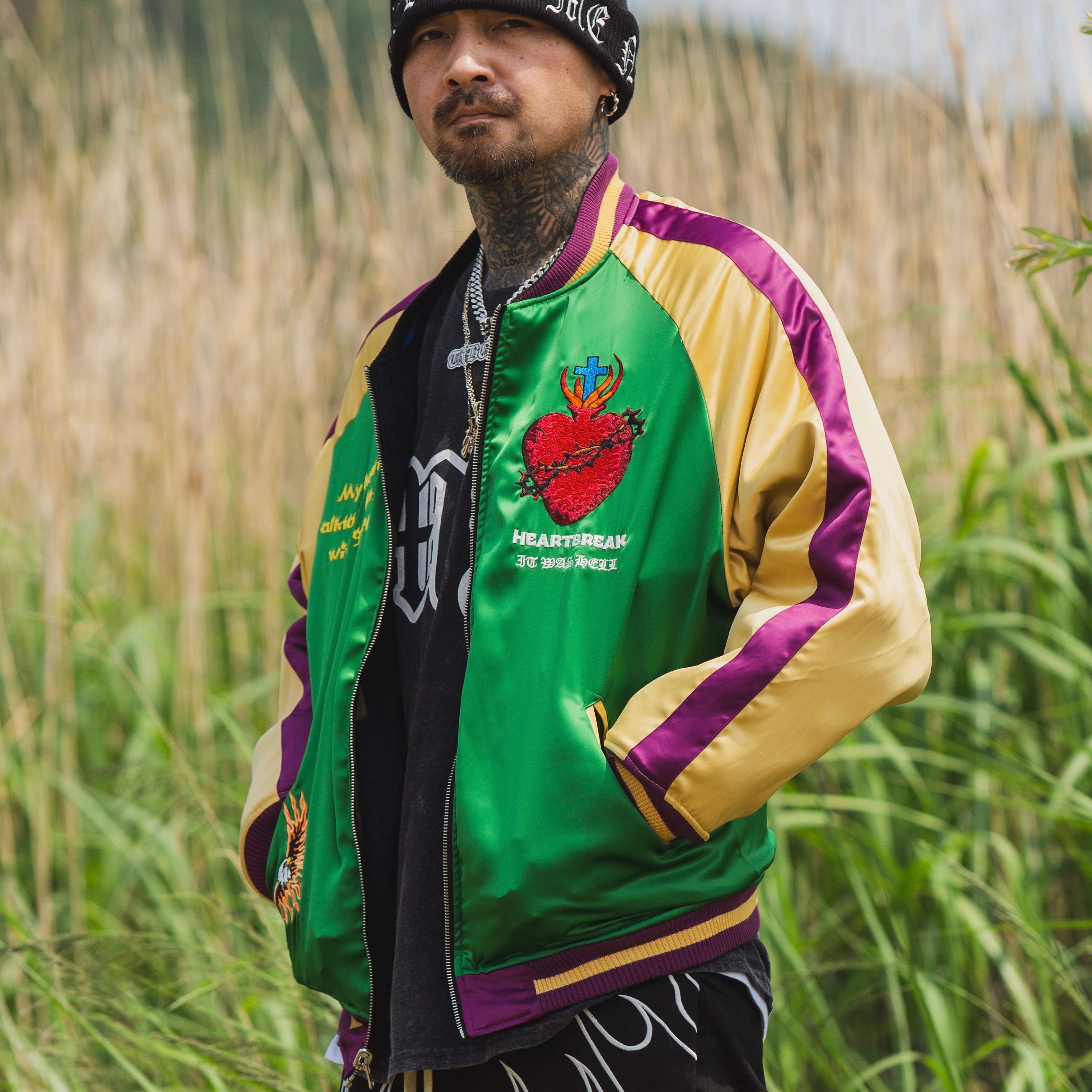 MAYO FIRE Embroidery Reversible Souvenir Jacket