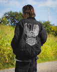 EAGLE  EMBROIDERY NYLON JKT - BLACK