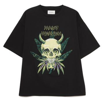 MAYO Devil Skull Embroidery Shore Sleeve Tee - BLACK