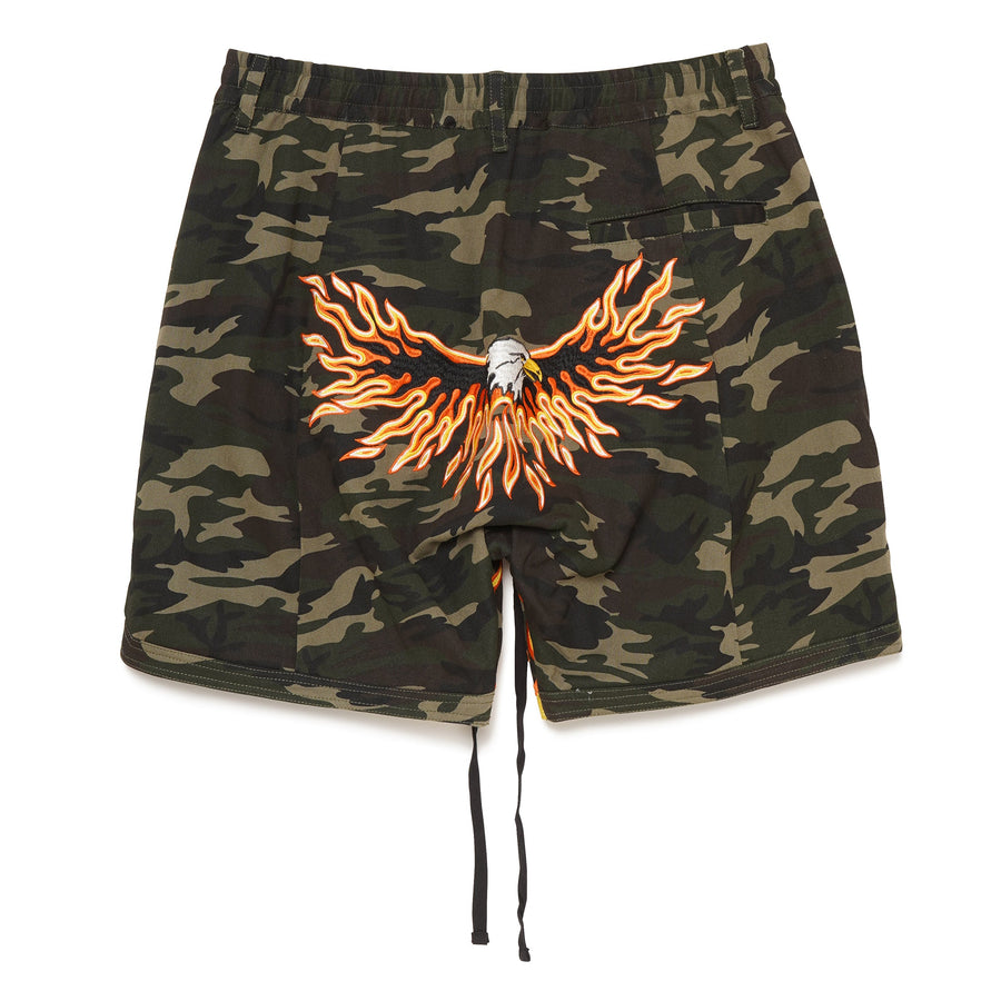 MAYO Fire Eagle Camo Embroidery Shorts - GREEN