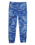 Forget me not Camo embroidery Lounge pants - BLUE