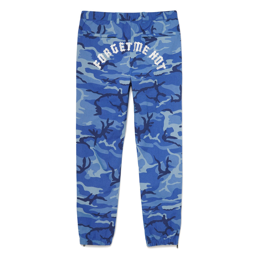 Forget me not Camo embroidery Lounge pants - BLUE