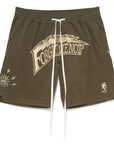 Forget Me Not Thunder Embroidery Shorts - GREEN