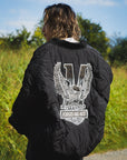 EAGLE  EMBROIDERY NYLON JKT - BLACK