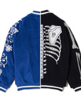 MAYO BONES Embroidery Reversible Bomber Jacket - BLACK × BLUE