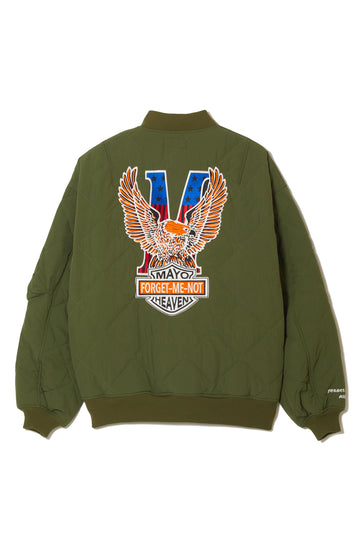 EAGLE  EMBROIDERY NYLON JKT -  OLIVE