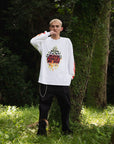 FIRE SKULL PRINT LONG SLEEVE TEE