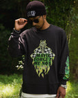 FIRE SKULL PRINT LONG SLEEVE TEE
