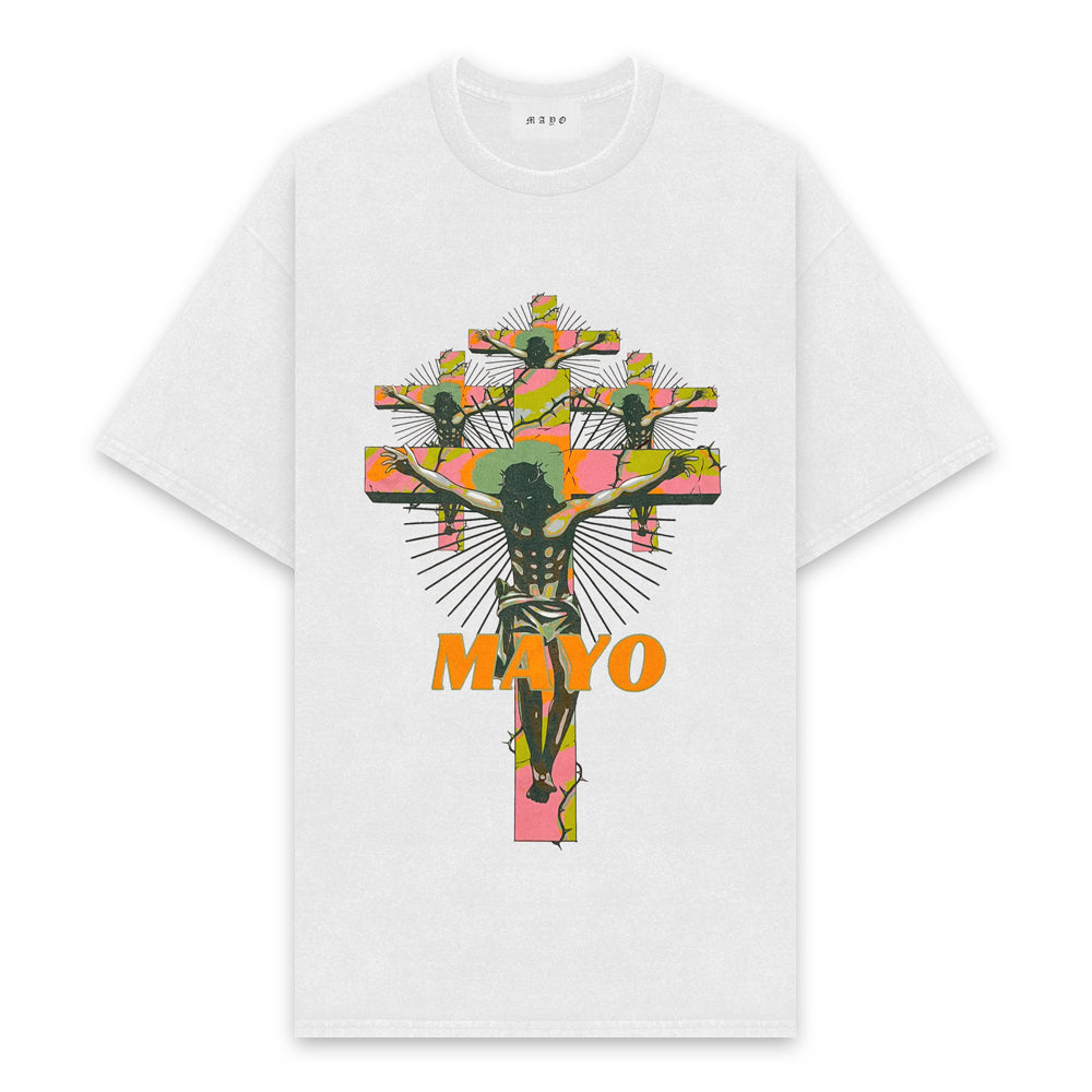 JESUS ×4 PRINT Short Sleeve Tee - WHITE