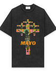 JESUS ×4 PRINT Short Sleeve Tee - FADE BLACK