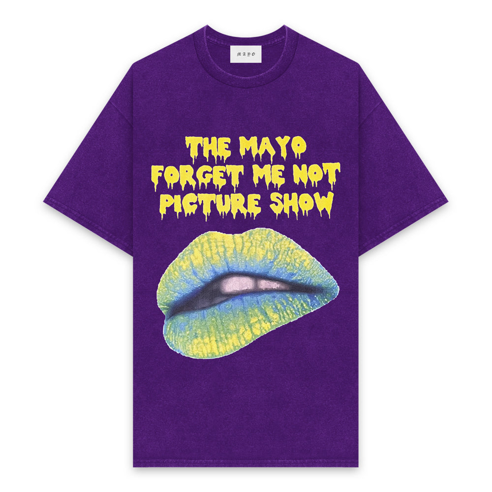 MAYO FORGET ME NOT PICTURE SHOW PRINT Short Sleeve Tee - FADE PURPLE