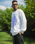 BRAIN PRINT LONG SLEEVE TEE - WHITE