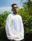 BRAIN PRINT LONG SLEEVE TEE - WHITE