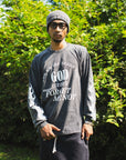 GOD CREATED PRINT LONG SLEEVE TEE - FADE BLACK