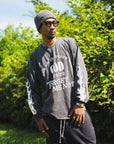 GOD CREATED PRINT LONG SLEEVE TEE - FADE BLACK