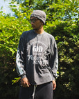 GOD CREATED PRINT LONG SLEEVE TEE - FADE BLACK