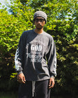 GOD CREATED PRINT LONG SLEEVE TEE - FADE BLACK