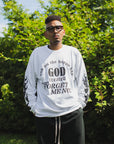 GOD CREATED PRINT LONG SLEEVE TEE - WHITE