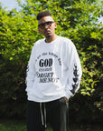 GOD CREATED PRINT LONG SLEEVE TEE - WHITE